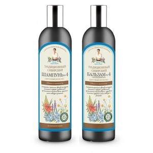 Recepty Babuški Agafji  purumo suteikiantis šampūnas Nr. 4 gėlių ir propolio pagrindu, , 550 ml
